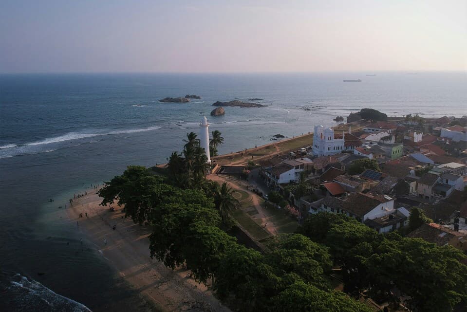 Galle Fort Lighthouse at sunset